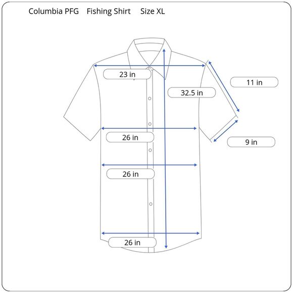 Columbia PFG Crystal Springs Short Sleeve Shirt Size XL Blue Fishing Vented - Picture 10 of 10